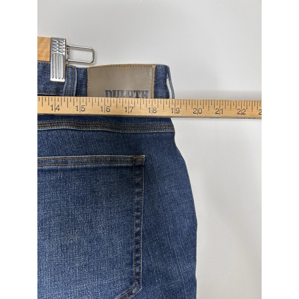 Duluth Trading Co Flex Ballroom Men's Blue Denim Jeans Relaxed Straight Stretch - Picture 4 of 9
